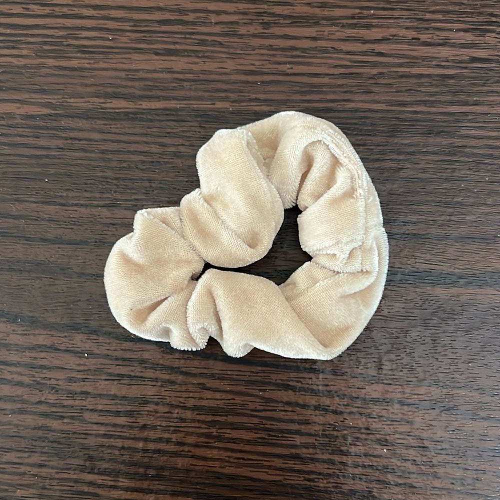 Cream Velvet Hair Scrunchie